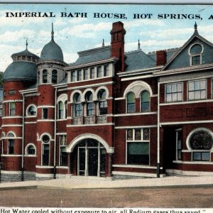 c1910s Hot Springs, AK New Imperial Bath House Radium Gas Therapy Postcard A169