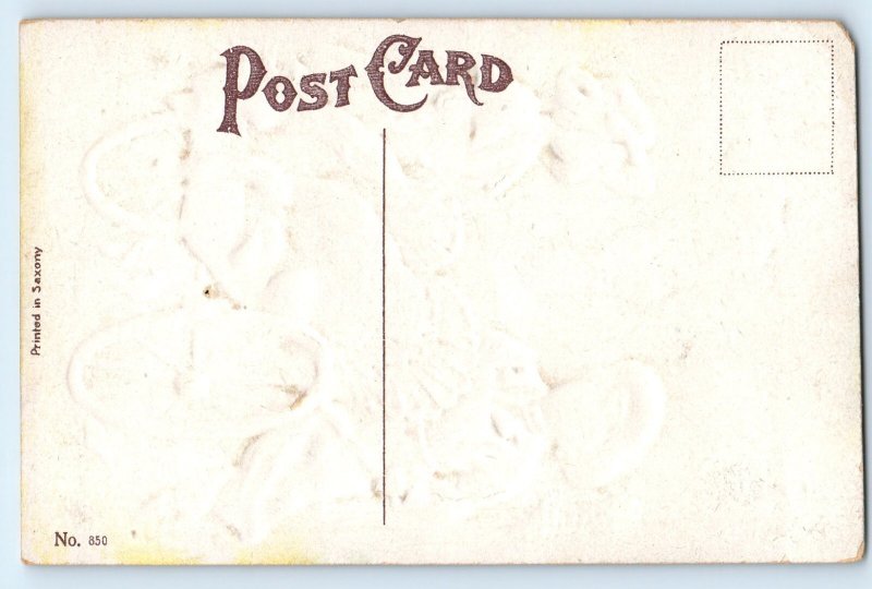 c1910's Thanksgiving Little Chef Pulling Wheelbarrow With Turkey Postcard