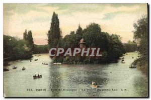 Postcard Old Paris Bois de Boulogne The tip of the great Lake