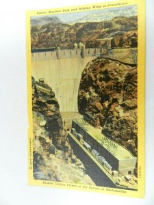 Vintage Postcard Mid-1900s Arizona Wing of Powerhouse, Hoover Dam, NV 