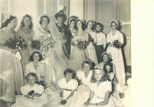 Bridesmaids on royal wedding day photo Meta Köhler Munich Germany c.1950`s 