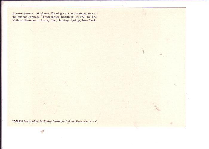 Elmore Brown, Oklahoma, Race Horse Training Track