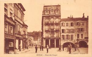 EPINAL FRANCE PLACE de VOSGES~BICYCLISTS~PHORO COMBIER POSTCARD