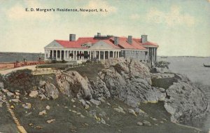 NEWPORT, Rhode Island RI    CLIFFSIDE HOME Of E.D. MORGAN   ca1910's Postcard