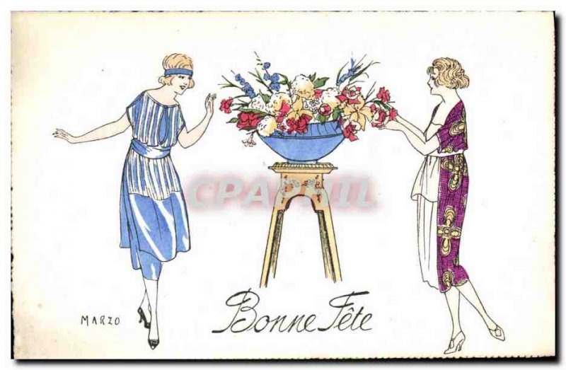 Old Postcard Fantasy Illustrator Marzo Women