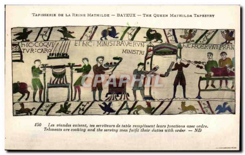 Old Postcard Bayeux Tapestry of Queen Mathilde A Rider of the suite of Willia...