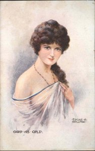 Nude Woman Beautiful Woman GOOD AS GOLD Edgar Holloway c1910 Postcard