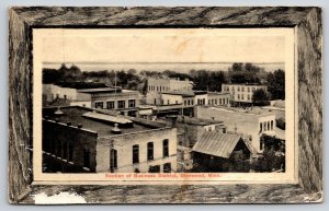 Glenwood Minnesota~Business District Section Birds Eye View~Border~c1910 PC