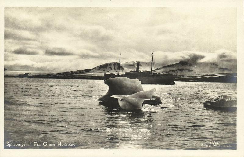 norway, SPITSBERGEN SVALBARD, Green Harbour, Steamer (1930s) RPPC