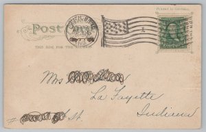 State View~South Bend IN~St Joseph River Scene Navarre Place~Vintage UDB PC