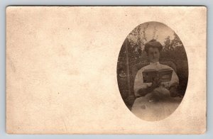1907  Woman Reading Book in West Virginia    Postcard