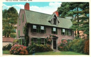 Vintage Postcard 1920's The Old Manse Concord MA Massachusetts Pub. Tichnor Bros