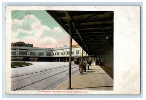 1908 Pennsylvania Railroad Depot Station Terminal Camden New Jersey NJ Postcard