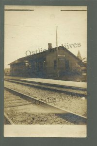 Lyndon WISCONSIN RPPC c1910 DEPOT Train Station C.M. & ST. P. RR. nr Sheboygan