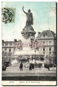 Paris Old Postcard Statue of the Republic