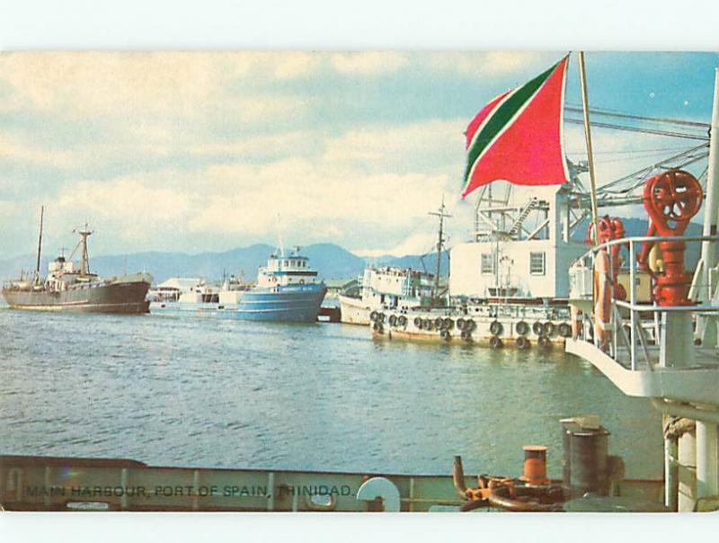 Vintage Post Main Harbour Port of Spain Trinidad Tobago Flag  # 3758