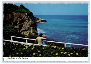 Vintage La Jolla In The Spring Coast Walk, California. Postcard 7GE
