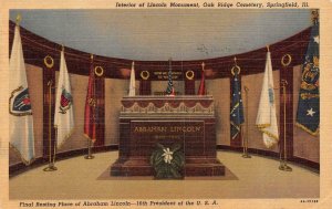 SPRINGFIELD, IL Illinois  LINCOLN MONUMENT INTERIOR~Oak Ridge Cemetery  Postcard