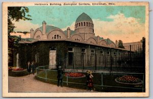 Cincinnati Ohio 1920s Postcard Herbivore Building Zoological Garden by Kraemer