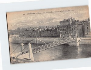 Postcard Le nouveau Pont de fer suspendu et la Chaine des Alpes, France