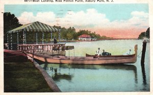 1927 Boat Landing Ross Fenton Farm Asbury Park New Jersey NJ Vintage Postcard