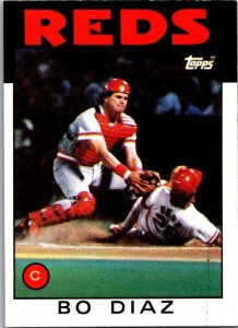 1986 Topps Baseball Card Bob Diaz Cincinnati Reds sk10696