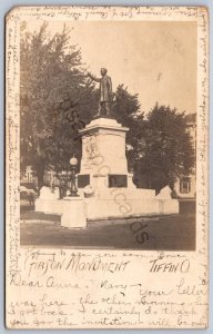 K44/ Tiffin Ohio RPPC Postcard c1910 Gibson Monument Square 307