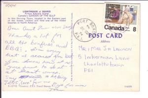 Souris Lighthouse, Prince Edward Island, Canada, Port Borden 1974 Cancel