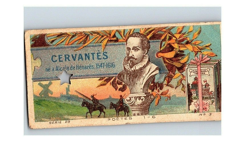 Vintage 1890's Victorian Trade Card Toblerone Swiss Chocolate - Cervantes Spain