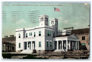 1910 Gate House Entrance To US Navy Yard Mare Island California Antique Postcard