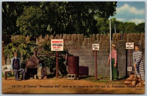 Vtg St Augustine Florida FL Typical Moonshine Still at Old Jail 1950s Postcard