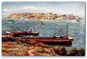 c1910 Boat and Steamer Scene, Quebec from Levis Oilette Tuck Art Postcard 