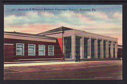 Norfolk Western Railway Station Roanoke VA Post Card 5272