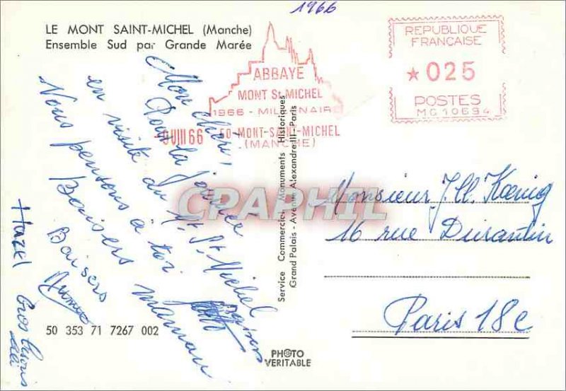 Modern Postcard Mont Saint Michel (Manche) all south by high tide