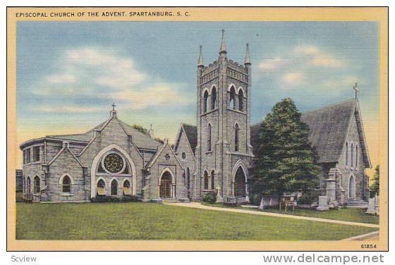 Exterior,  Episcopal Church of The Advent,  Spartanburg,  South Carolina, 30-40s