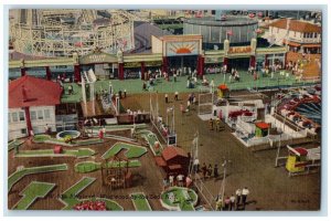 c1940's Bird's Eye View Playland Wildwood By The Sea NJ Miniature Golf Postcard