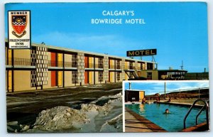 CALGARY, Alberta Canada ~ Roadside BOWRIDGE MOTEL Friendship Inn c1960s Postcard