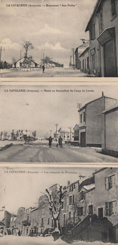 La Cavalerie French 3x Old France Aveyron Postcard s