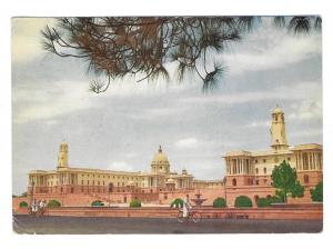 India 1960 New Delhi Central Secretariat Building Postcard