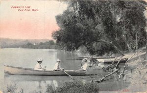 Paw Paw Michigan Pugsleys Lake Canoeing Scenic View Postcard AA82983