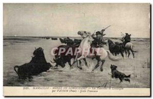 Old Postcard Marseille Musee de Longchamp The Camargue bulls Toro Vaysson by ...