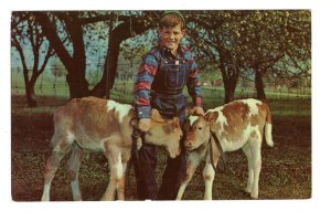 Boy with Two Calves, Greetings from Morehead City, North Carolina,