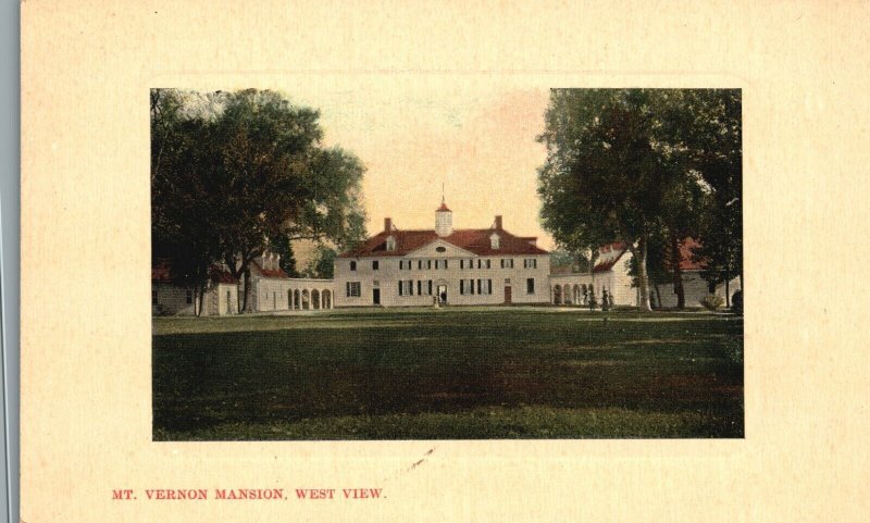 Vintage Postcard 1910's Mount Vernon Mansion West View Mount Vernon Virginia