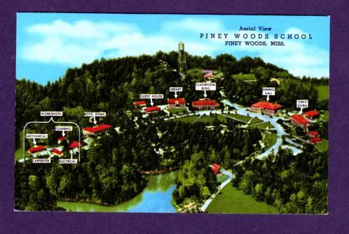 MS Aerial View Piney Woods School MISSISSIPPI POSTCARD