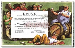 Old Postcard SNPF drunks