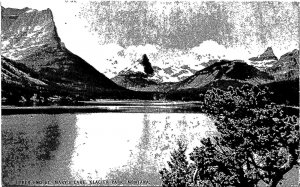 Upper End St. Mary's Lake Glacier Park Montana Postcard PC140
