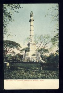 Boston, Massachusetts/MA Postcard, Soldier's & Sailor's Monument, B...