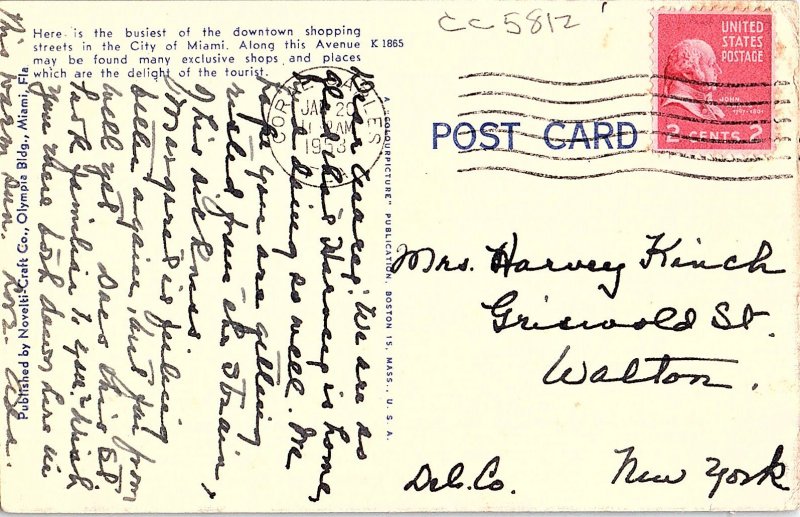 Postcard SHOPS SCENE Miami Florida FL AI1892