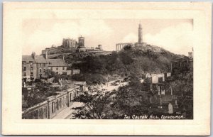 The Calton Hill Edinburgh Scotland Commercial Buildings Residences Postcard