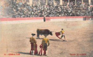 US3094 Spain Gibraltar Suerte de Volapie Bull Fight Postcard corrida